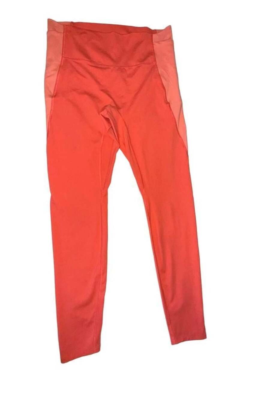 all in motion Coral Orange High-Waisted Leggings with Pockets, Size M